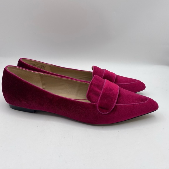 Lands' End Shoes Lands End Womens Fish Is Pink Velvet Skimmer Flats